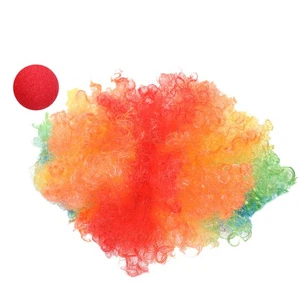 Peluca Cabeza Explosión Cosplay Esponjoso Divertido Payaso Peluca Kit Rojo Nariz Falsa - Imagen 1 de 12