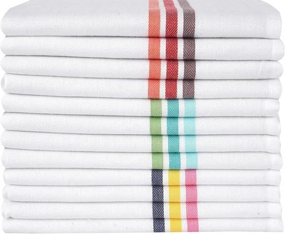 Полосатые кухонные полотенца 18x28 дюймов блюдо богемное в ассортименте (упаковка 12 шт.)  - Изображение 1 из 4