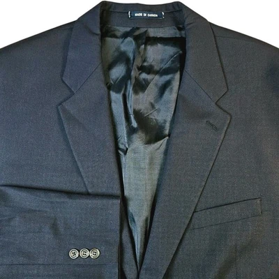 Chaps Blazer 46R Navy Blue Wool Blend Two Button Classic Fit Y2K Made In Canada  - Image 1 of 4