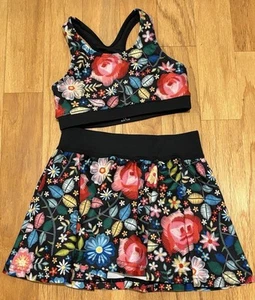 Rebel Athletic Barcelona Floral Youth Cheer Set - YS Top, YM Skort - Picture 1 of 2