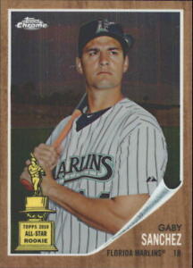 2011 Topps Heritage Chrome Florida Marlins Baseball Card #C125 Gaby Sanchez/1962