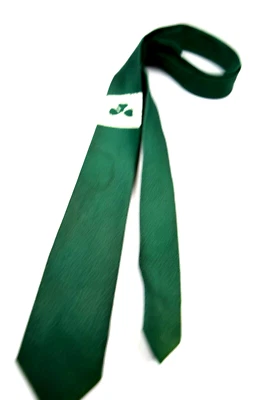 Corbata de cuello de colección trébol pintado a mano años 60 acetato verde corbata delgada 51" x 2 1/8" Foto 1 de 4