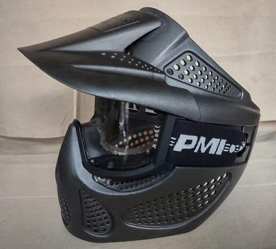 PMI Paintball Mask Black Protective Goggles Airsoft w/ Visor Adjustable Adult - Image 1 of 4