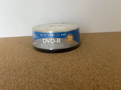 NEW Dynex DX-DVDPR25 25-Pack 16x DVD+R Disc Spindle Digital Media Storage disk - Image 1 of 4