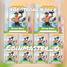 10x Strong Bjorn Cards:-iceland Set:-coinmaster Cards