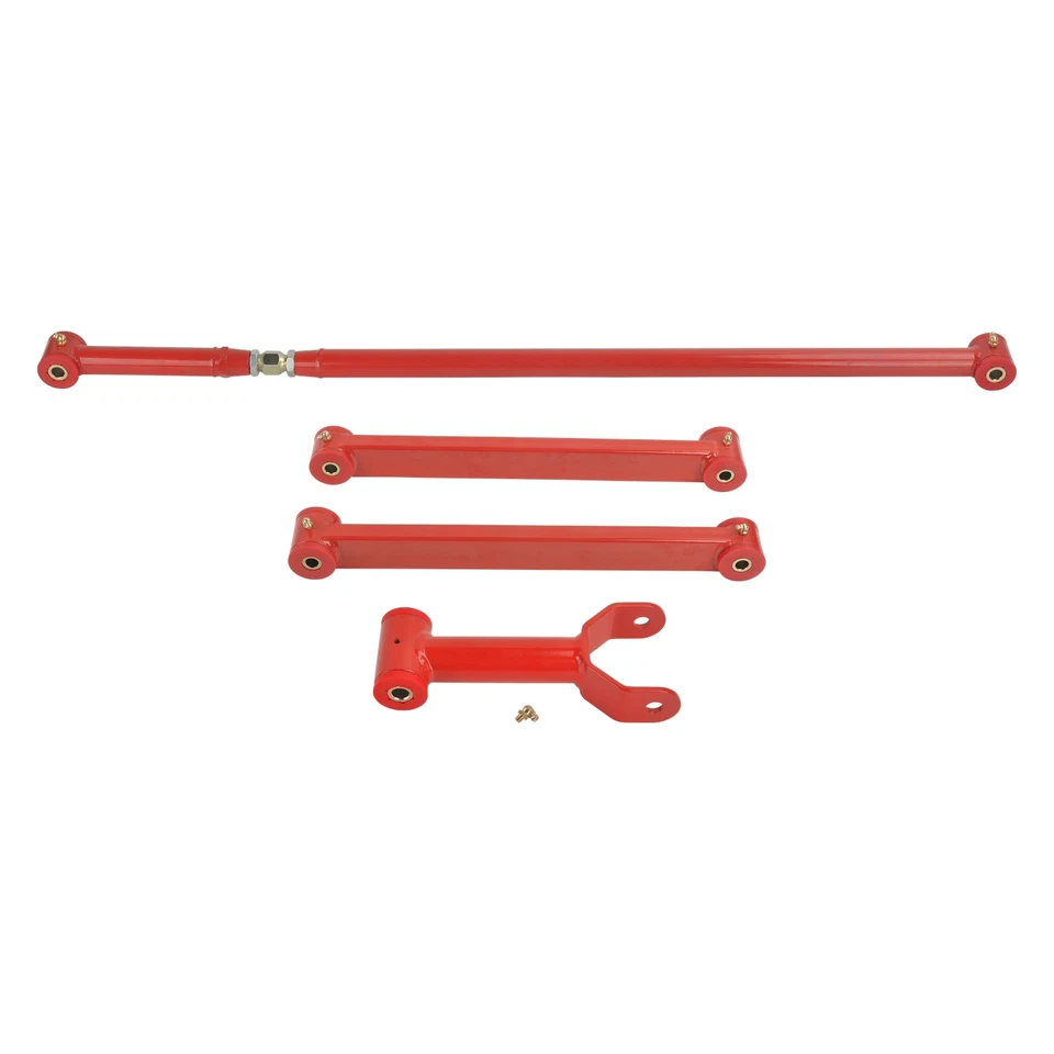 Red Rear Lower+Upper Control Arms & Panhard Track Bar For 2005-2010 Ford Mustang - Image 1 of 4