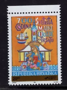 Croacia 1992 20d sobre 1.70d Santuario Iglesia Católica 700 Aniversario. MNH Scott 103 - Imagen 1 de 1