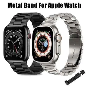 Stainless Steel Band Strap for Apple Watch 9 8 7 6 5 Ultra 49mm 41 40 44mm 45mm - Picture 1 of 26