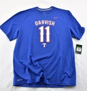 Texas Rangers T-Shirt Mens XL Blue Nike Dri Fit Yu Darvish 11 MLB Baseball - Picture 1 of 5