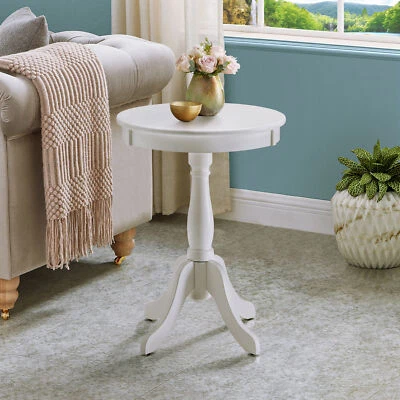 End Table w/Turned Pedestal and 4 Legs Wooden Side Table Morden Accent Table - Image 1 of 4