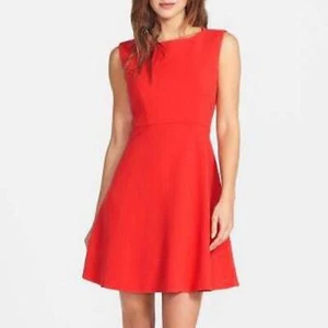 ๐๏ธ FOREVER 21 Tomato Red Sleeveless Fit & Flare Dress SIZE: S - Picture 1 of 11