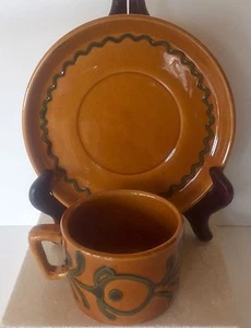 Georg Schmider Keramik Vtg Katrin Cup Saucer Zell am Harmersbach Germany 4521 - Picture 1 of 12