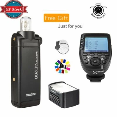 Godox AD200 200W 2.4G TTL HSS Pocket Flash+Xpro-C Wireless LCD Trigger for Canon - Image 1 of 4