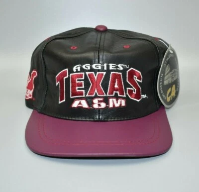 Texas A&M Aggies Vintage 90's Colosseum Athletics Leather Strapback Cap Hat - Image 1 of 4
