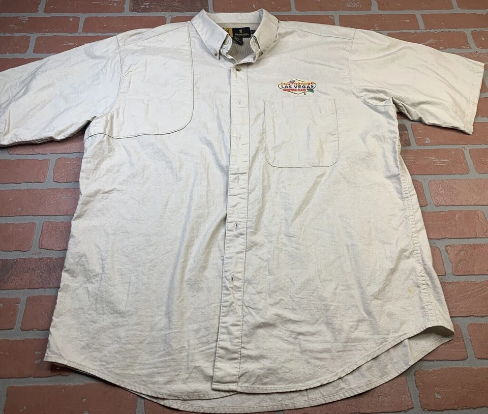 Browning Button Up Tan Shirt Mens Size XL  Boy Scouts Las Vegas Sporting Clays - Image 1 of 4