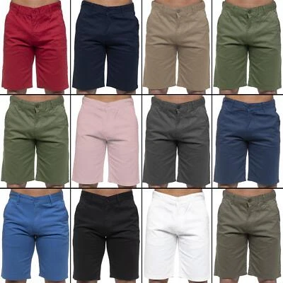 Enzo Mens Chino Shorts Cotton Summer Casual Work Regular Stretch Beach Half Pant - Image 1 of 2