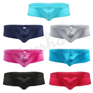 Mens Lingerie Bulge Pouch Low Rise Wetlook Bikini Briefs Underwear Underpants - Picture 1 of 25