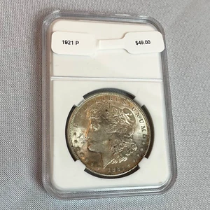 1921 P Morgan Silver Dollar Slabbed $1 Coin - Picture 1 of 3