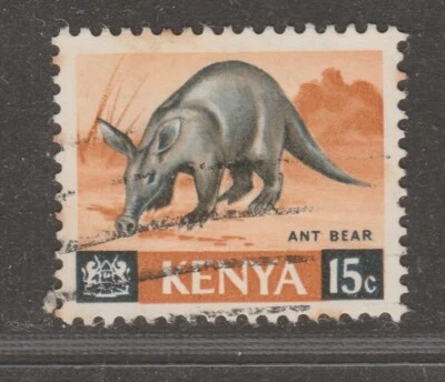 Kenia 1966 15c Aardvark (Oso hormiga) SG 22 usado Foto 1 de 2