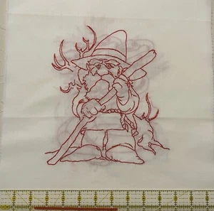 Vintage 6 Quilt Blocks -REDWORK MYTHOLOGY-HAND EMBROIDERED 14"X14" NEW - Picture 1 of 6