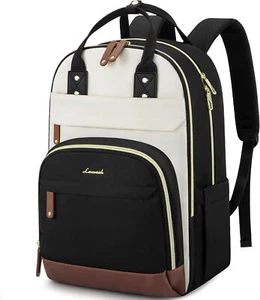 Mochila para portátil LOVEVOOK para mujer, 15,6 pulgadas, beige-negro-marrón  - Imagen 1 de 7