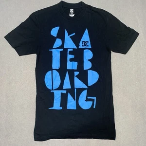 DC Shoes Shirt Size M Skate Skateboarding Y2K Tee Black / Blue - Imagen 1 de 6