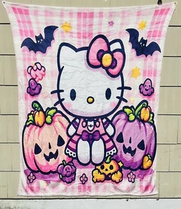 NEW Hello Kitty EXTRA LARGE Plush Blanket Almost 80in X 60in/One Sided/Halloween - Picture 1 of 1