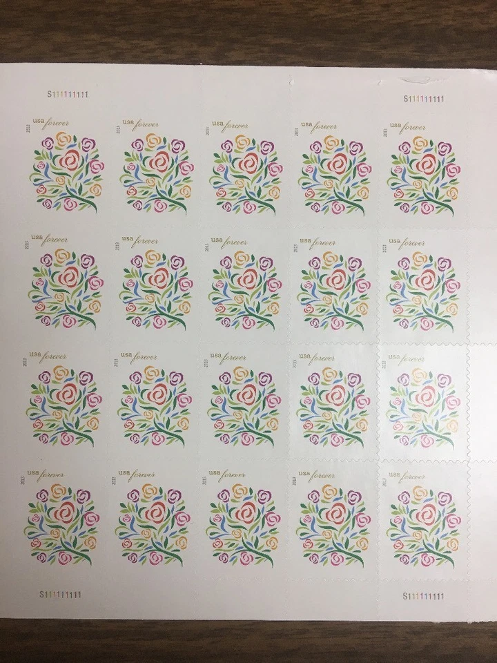 Where Dreams Blossom Forever USPS Sheet of 20 MNH Wedding Stamps - Image 1 of 1