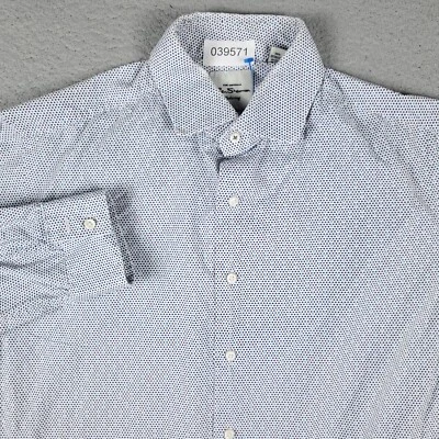 Рубашка мужская Ben Sherman размер 16 синее белое платье на пуговицах с длинным рукавом - Изображение 1 из 4