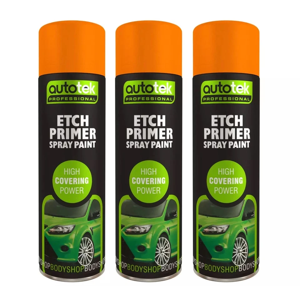 AUTOTEK PROFESSIONAL Autotek Etch Primer Multi-Purpose Aerosol Spray Paint 500ml x3