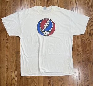 Vintage 2000s Grateful Dead T Shirt Skull Lighting Bolt 12 White Men’s 2XL - Picture 1 of 9