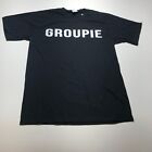 Port & Co. T-Shirt Mens Size Medium "GROUPIE" Quote Fun Short Sleeve Black NEW
