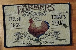Rooster Farmers Market Tapestry Fabric Placemats - Picture 1 of 1