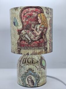 Alice in Wonderland II. Decoupage Table Lamp Bedside Design Night Light Gift