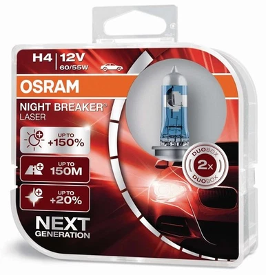 OSRAM NIGHT BREAKER LASER H4 P43t 12 V/60-55 W (2er Box) - Bild 1 von 3