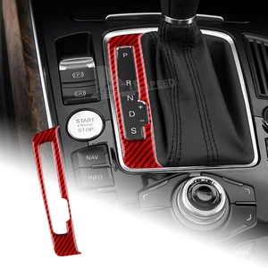 Adhesivo del cuadro de cambio de marchas de la consola central para Audi Q5 2009-2016 rojo fibra de carbono - Imagen 1 de 9