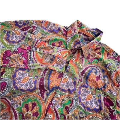 Camisa Alan River Hombre L Abotonada Estampado Completo Paisley Boho Western Hippie Foto 1 de 4