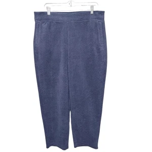 NWT Patagonia Shearling Fleece Cropped Pants Large Navy Relaxed Fit Pull On - Picture 1 of 9