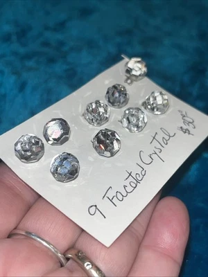 Vintage Crystal Glass Buttons Craft Jewelry Art Sewing Lot #8 - Image 1 of 4