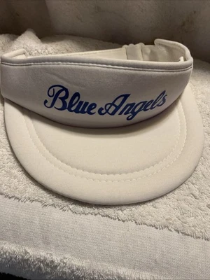 Boné branco com azul Angeles chapéu viseira anos 80 piloto de caça a jato - Imagem 1 de 4