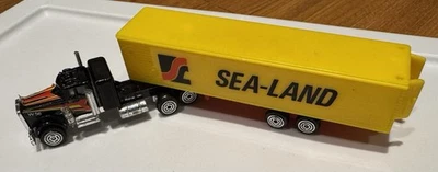 Vintage Semi Truck Sea-Land Trailer Sealand 1980s Yellow Toy Hot Wheels Matchbox - Image 1 of 4