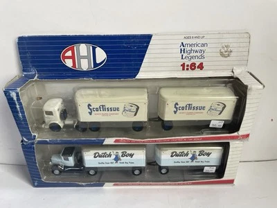 AHL American Highway Legend 1/64 Die Cast Truck Toy Lot 2 Double Trailer (G) - Image 1 of 2