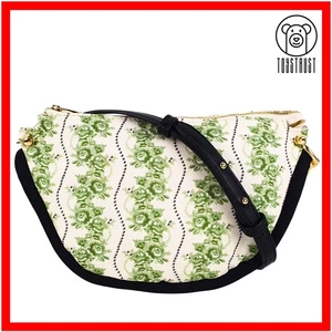 Cath Kidston Cross Body Belt Bag Shoulder Small Floral Green Canvas Cotton CP90 - Picture 1 of 16