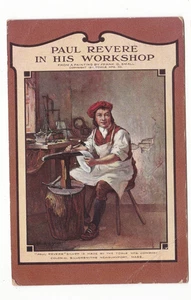 alte Postkarte / Paul Revere in seiner Werkstatt / Messe. / Frank O'Small Gemälde - Bild 1 von 2