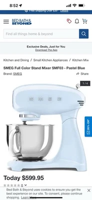 SMEG 50s Retro-Style Stand Mixer Pastel Green New Open Box - Image 1 of 4