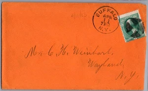 UNITED STATES 1883 EARLY POSTAL COVER ADDR WAYLAND NY CANC BUFFALO NEW YORK - Picture 1 of 2