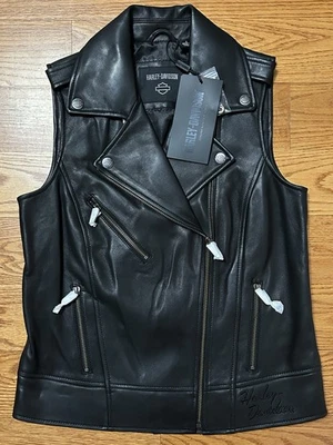 NWT! Womens Harley Davidson Eclipse Leather Vest Small $275 98024-23VW SOLD OUT! - Image 1 of 4