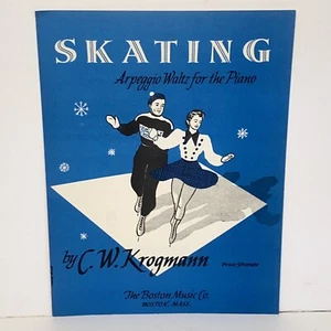 Antique 1921 Skating Arpeggio Waltz for the Piano Sheet Music by C W Krogmann - Picture 1 of 11