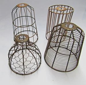 Wire lampshade industrial rustic Vintage Retro Old ceiling pendant light Shade - Picture 1 of 7