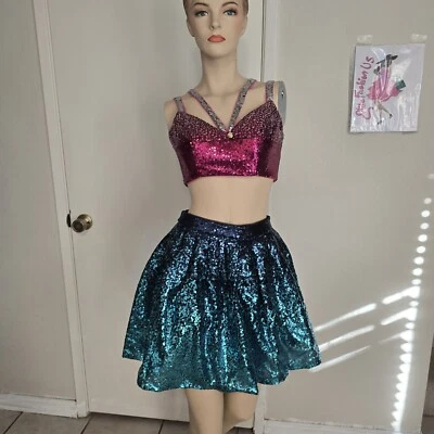 Vestido Taylor Swift Swistie Lentejuelas Rosa Teal Era Tour 2024 Disfraz Talla 2 Halloween Foto 1 de 4